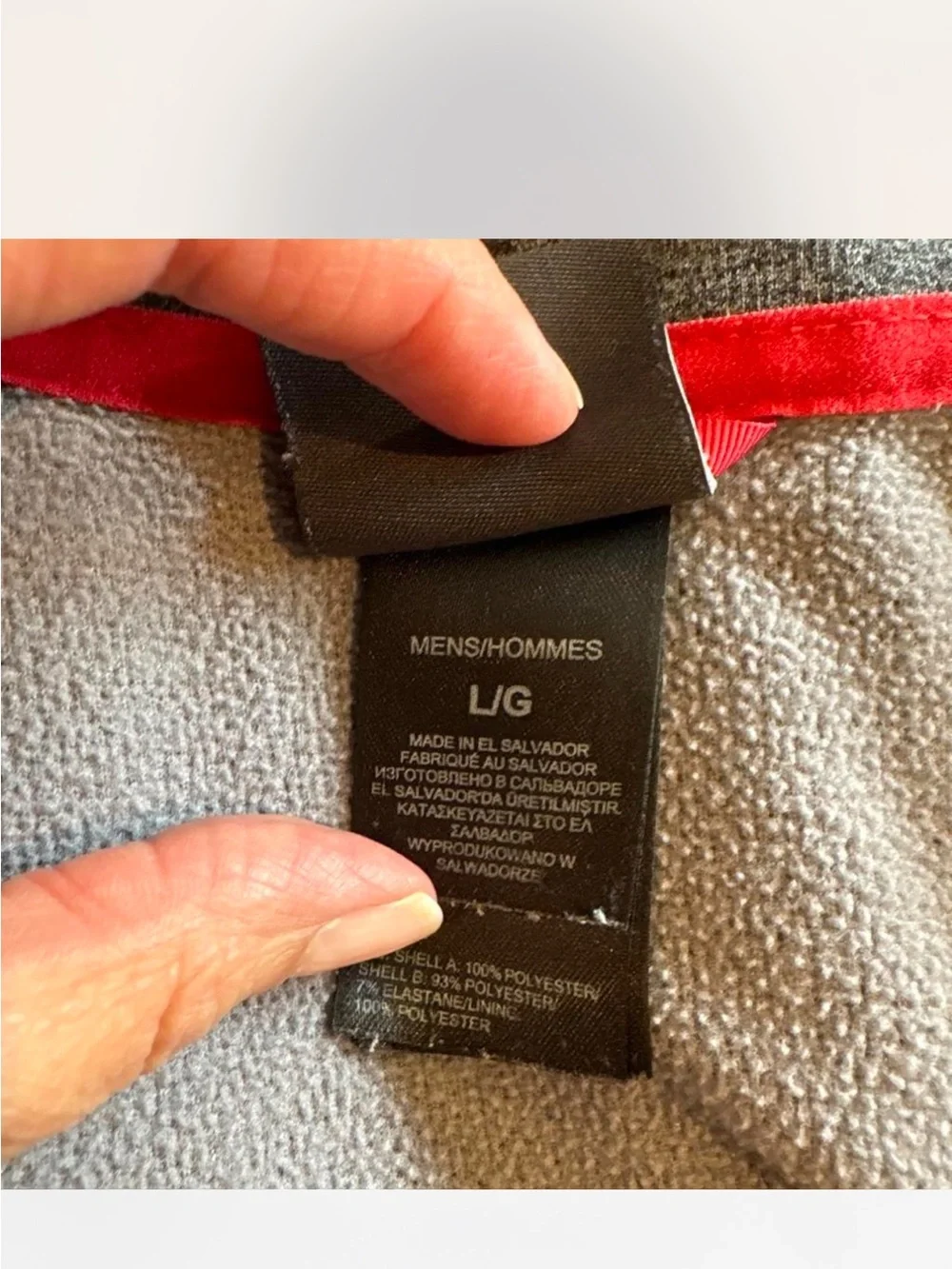 The North Face Men's Dark Heather Gray Half-Zip Pullover with Red Accents